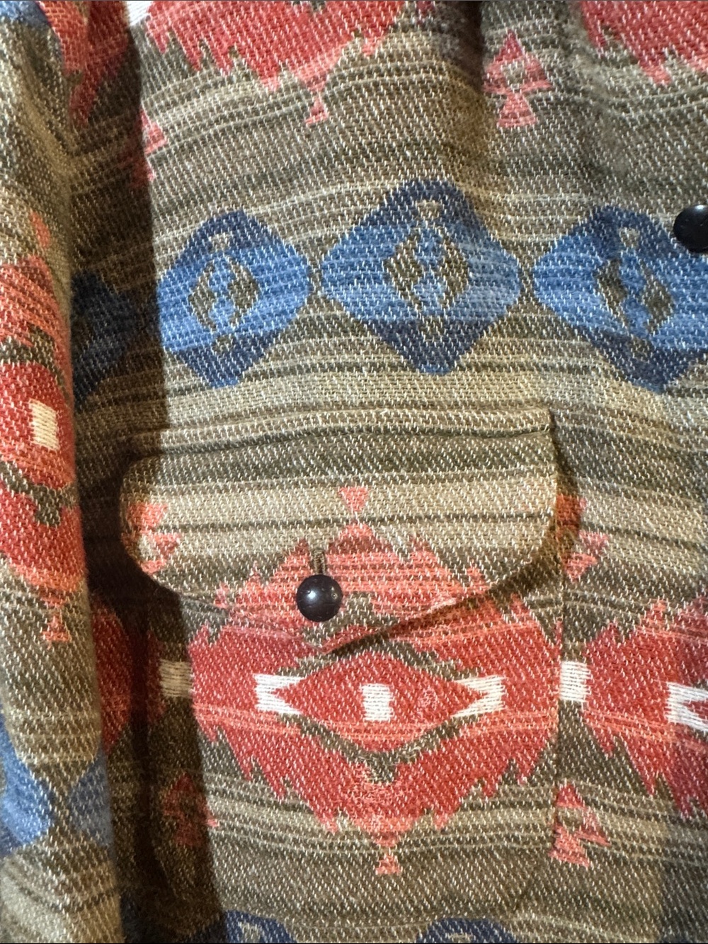 Orvis Red, Brown & Blue Patterned Shirt Jacket - Picture 3 of 5